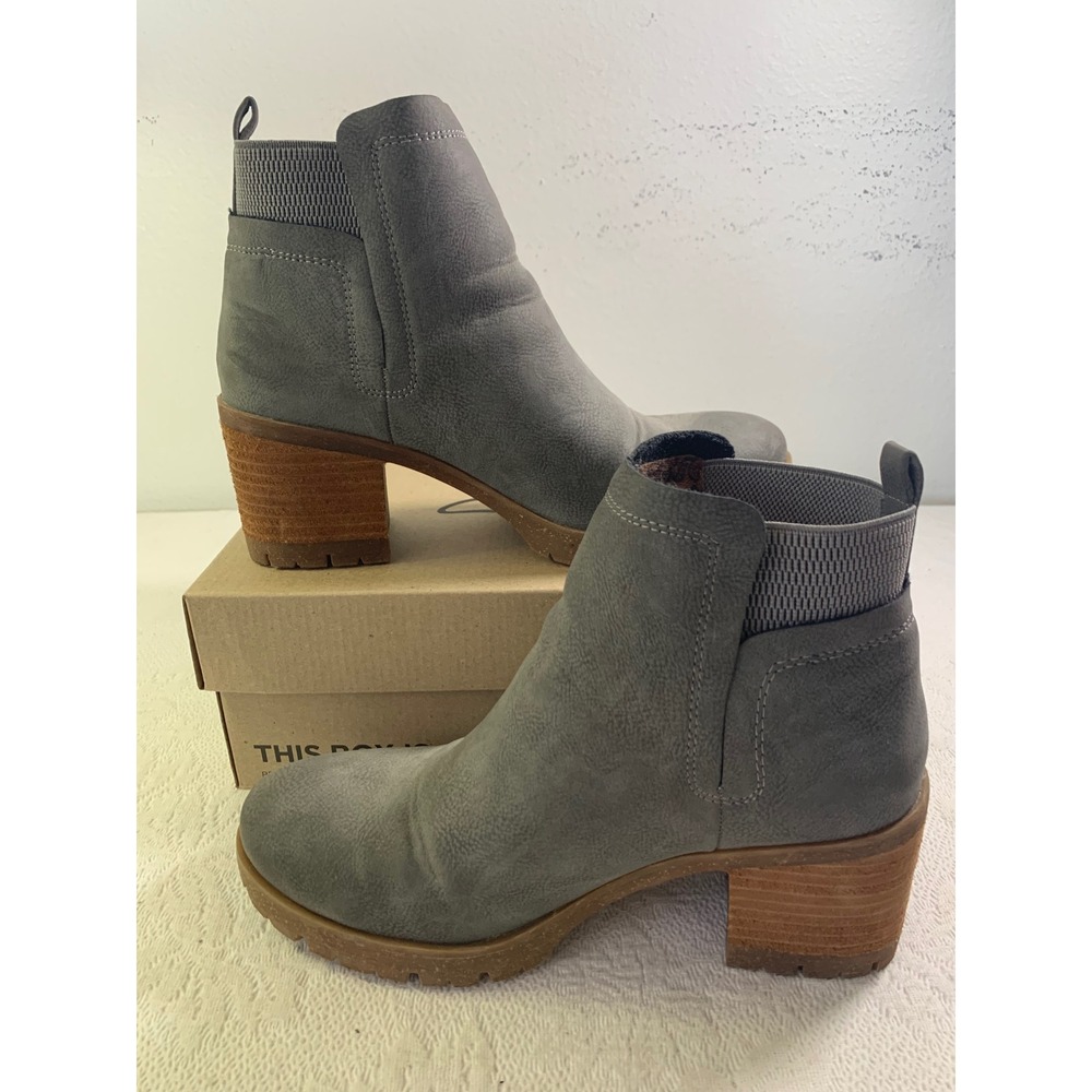 Korks by Kork-Ease Esmerelda Taupe Grey Nubuck Chelsea Bootie Heeled Boots Sz 8